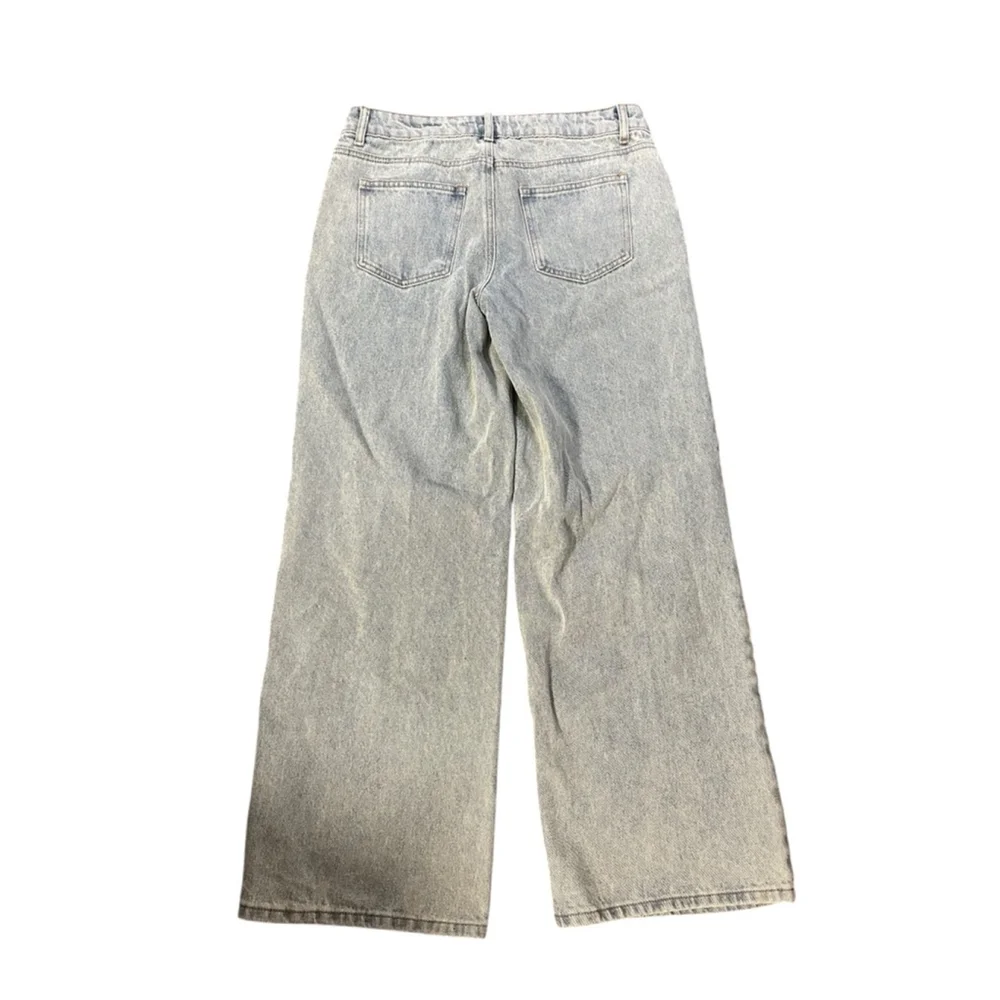 Edikted Light Wash Blue Wide Leg Jeans M - Picture 3 of 7